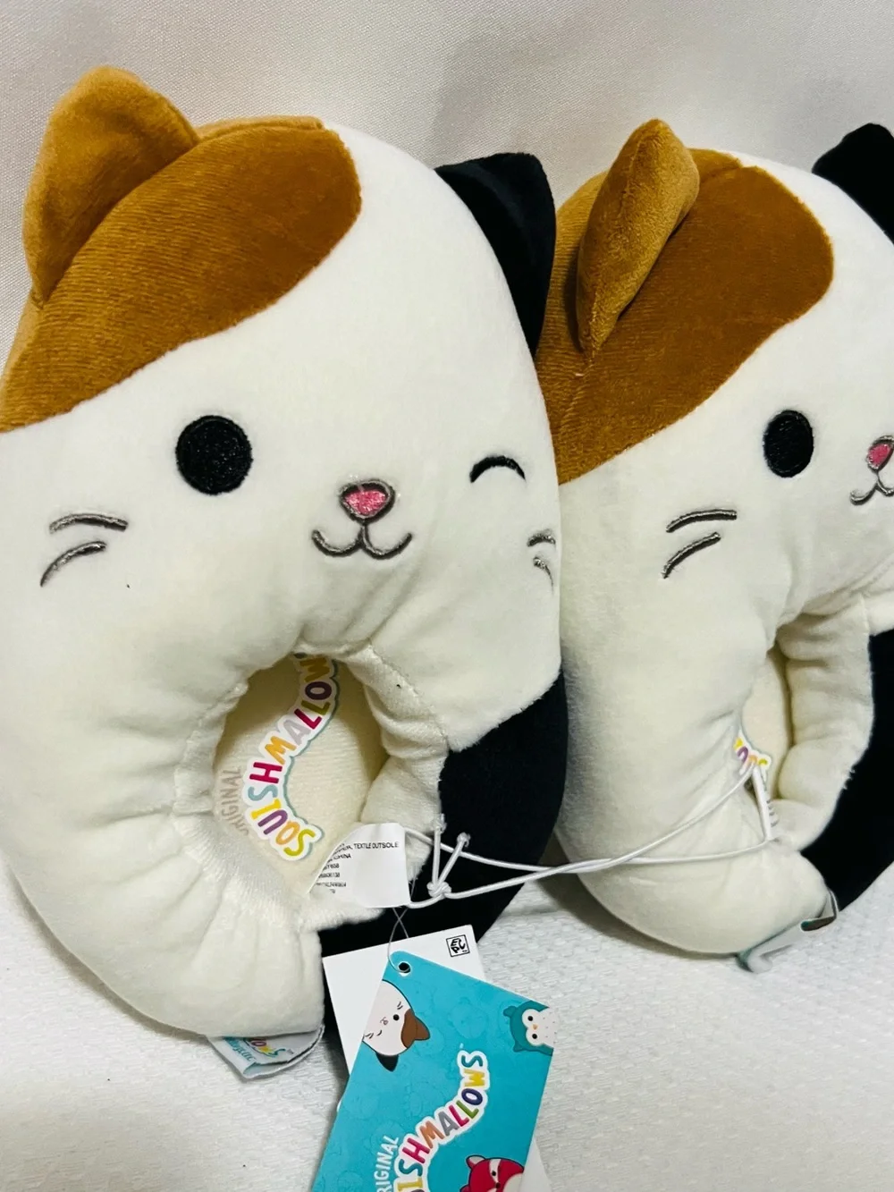Squishmallows Calico Cat Neck Pillow - Cream, Brown, Black